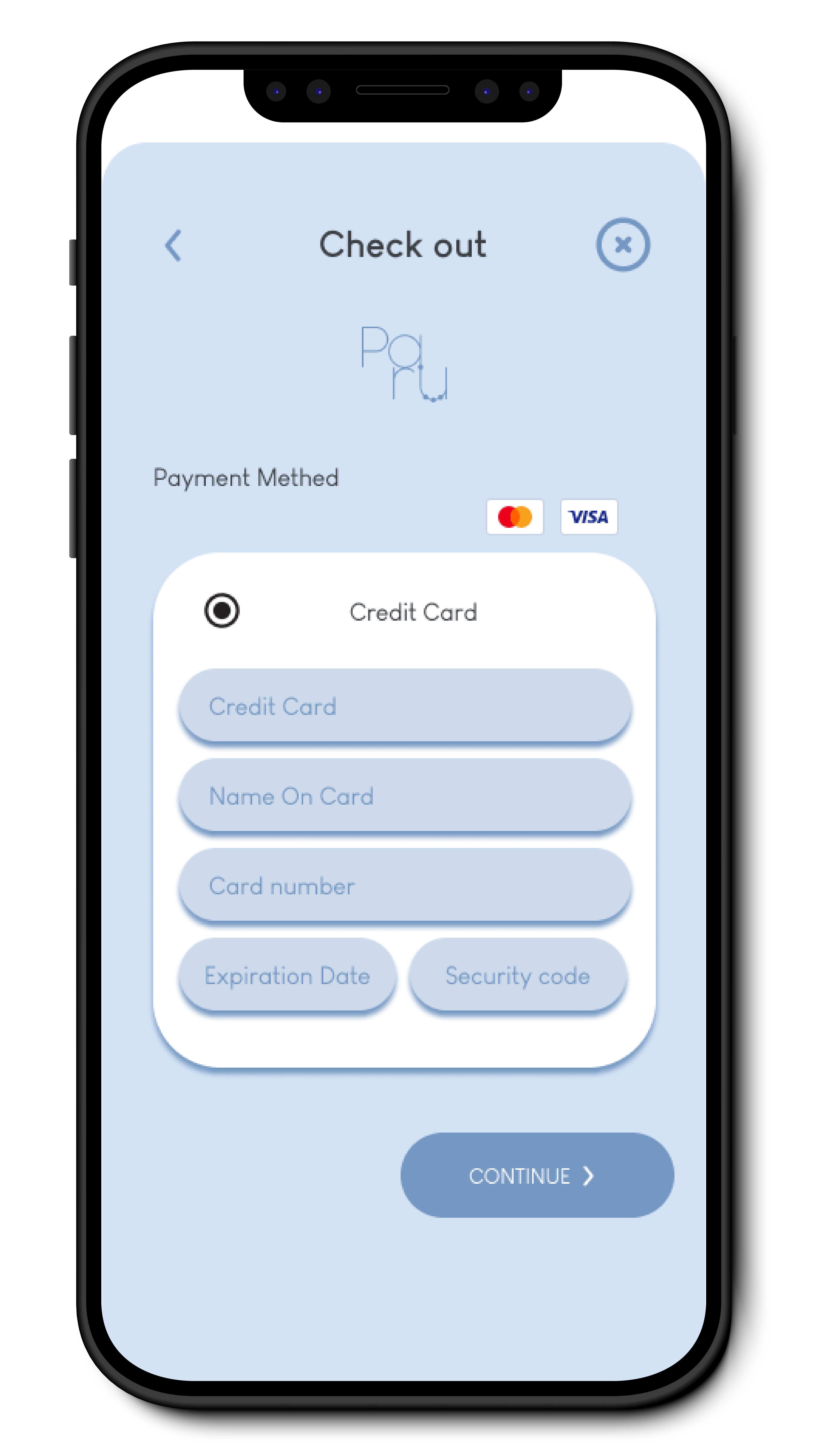 Second step in check out process for Pa-ru